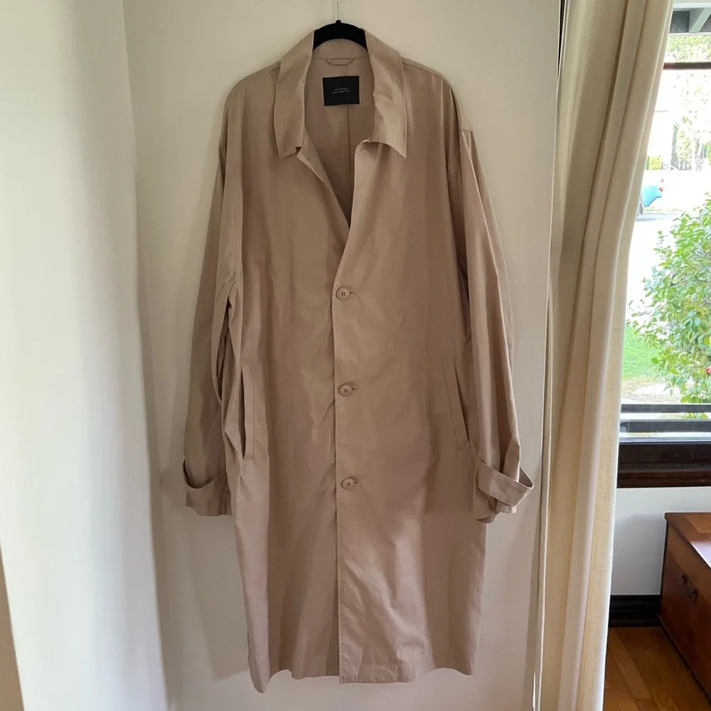Saturdays Men’s NYC Clyde Classic Khaki Trench Coat XL NWT